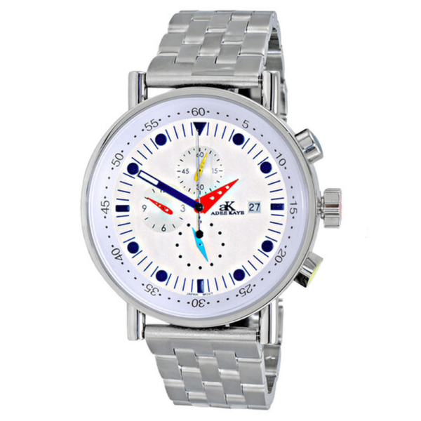 Adee Kaye Quartz White Dial Mens Watch AK2268SS-30 1