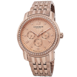 Akribos Multifunction Rose Dial Rose Gold-tone Ladies Watch AK626RG 1