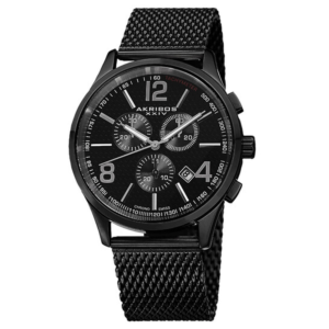 Akribos XXIV Black Dial Black Ion-plated Mens Watch AK719BK 1