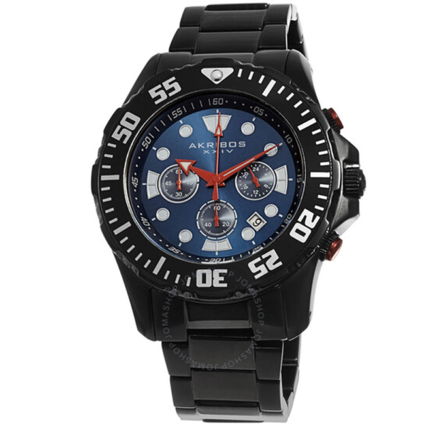 Akribos XXIV Blue Dial Black-plated Mens Watch AK661BK 1