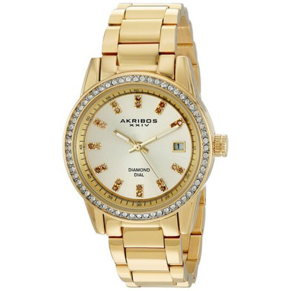 Akribos XXIV Lumin Gold Dial Ladies Watch AK928YG 1