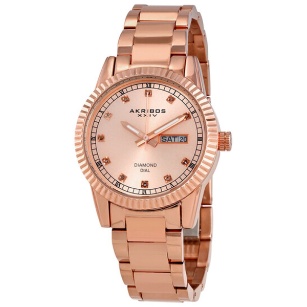 Akribos XXIV Rose Dial Rose Gold-tone Ladies Watch AK965RG 1