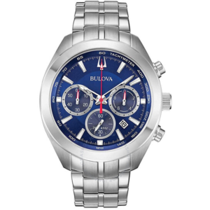 Bulova Classic Chronograph Quartz Blue Dial Mens Watch 96B285 1