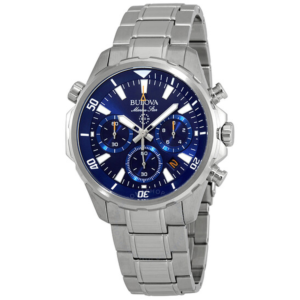 Bulova Marine Star Chronograph Blue Dial Mens Watch 96B256 1