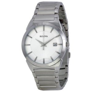 Bulova Silver DIal Stainless Steel Mens Watch 96B015 1