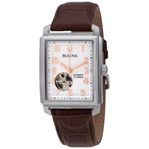 Bulova Sutton Automatic Silver White Dial Mens Watch 96A268 1