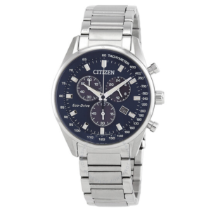 Citizen Chronograph Blue Dial Stainless Steel Mens Watch AT2390-82L 1