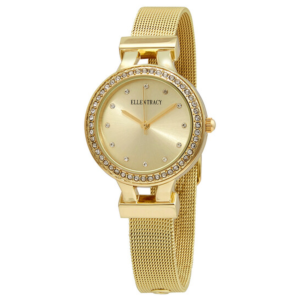 Ellen Tracy Quartz Crystal Champagne Dial Ladies Watch ET5180GD 1