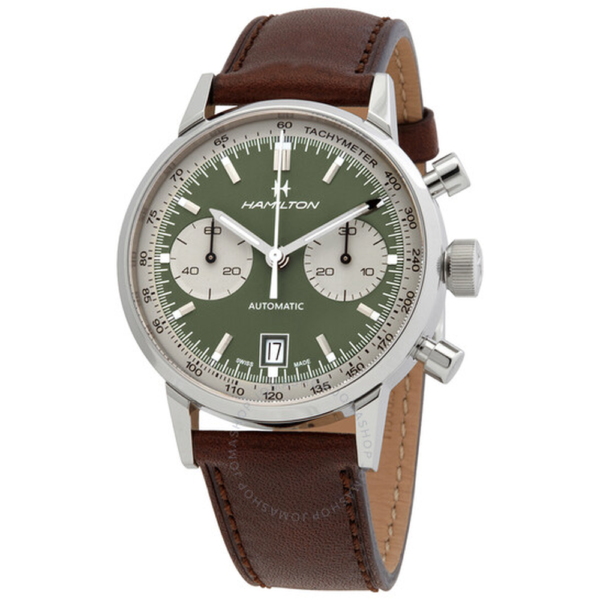 Hamilton Intra-Matic Chronograph Automatic Green Dial Mens Watch H38416560 1