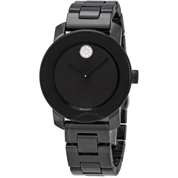 Movado Bold Black Dial Black Ceramic Ladies Watch 3600535 1