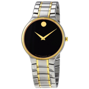 Movado Serio Quartz Black Dial Two-tone Mens Watch 0607284 1