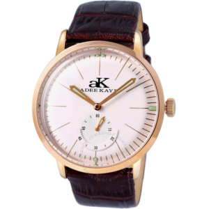 Adee Kaye Hand Wind White Dial Mens Watch AK9044-MRGWT 1