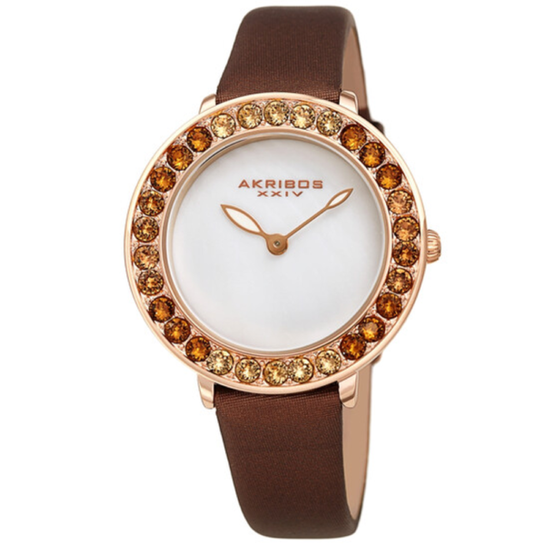 Akribos XXIV Quartz White Dial Ladies Watch AK1093BR 1