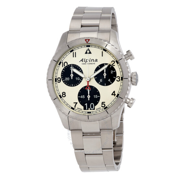 Alpina Startimer Chronograph Quartz White Dial Mens Watch AL-372WB4S26B 1