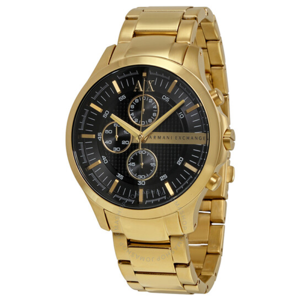 Armani Exchange Black Dial Chronograph Gold-plated Unisex Watch AX2137 1