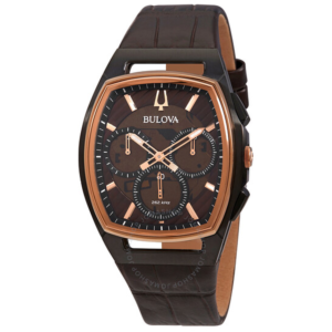 Bulova Curv Chronograph Quartz Brown Dial Mens Watch 98A264 1