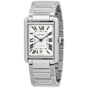 Cartier Tank Automatic Silver Dial Mens Watch WSTA0053 1