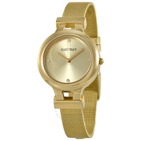 Ellen Tracy Quartz Crystal Gold Dial Ladies Watch ET5232GD 1