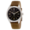 Hamilton Khaki Black Dial Tan Suede Mens Watch H68551833 1