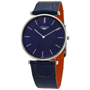 Longines Blue Sunray Dial Blue Leather Mens Watch L4.766.4.95.2 1