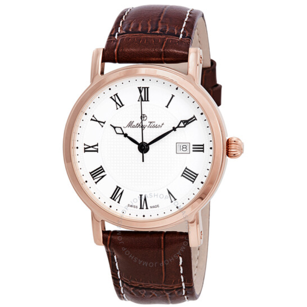 Mathey-Tissot City White Dial Brown Leather Watch H611251PBR 1