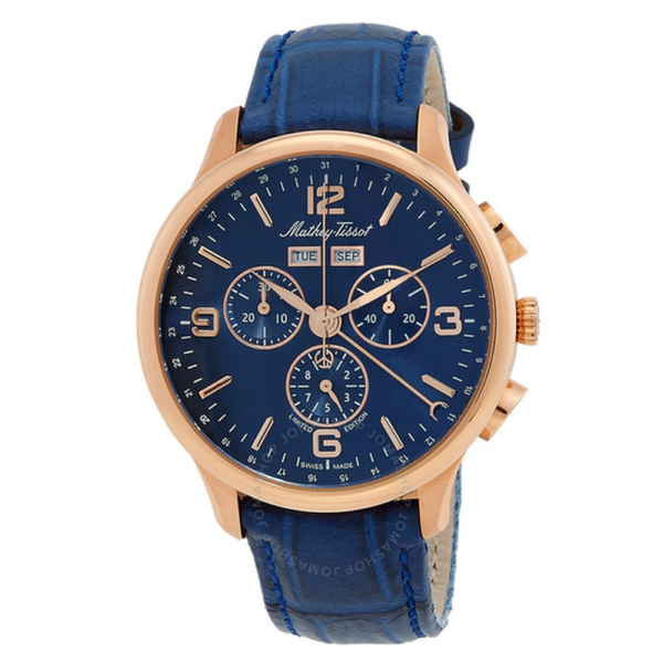 Mathey-Tissot Edmond Chronograph Quartz Blue Dial Mens Watch H1886CHPBU 1