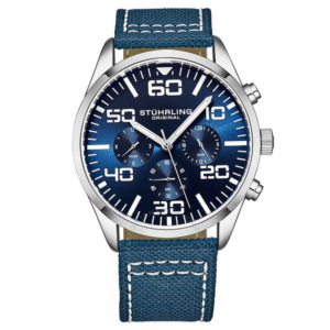 Stuhrling Original Aviator Blue Dial Mens Watch M15928 1