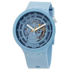 Swatch C- Blue Quartz Transparent Dial Unisex Watch SB03N100 1