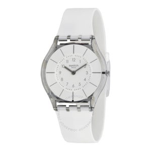 Swatch White Classiness White Silicone Ladies Watch SFK360 1