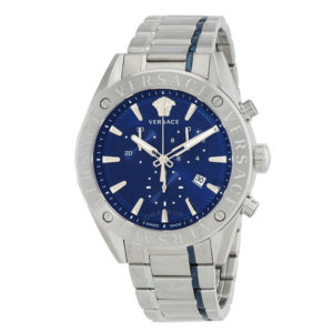 Versace V-Chrono Chronograph Quartz Blue Dial Mens Watch VEHB00519 1